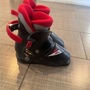Kids Black and Red Ski Boots